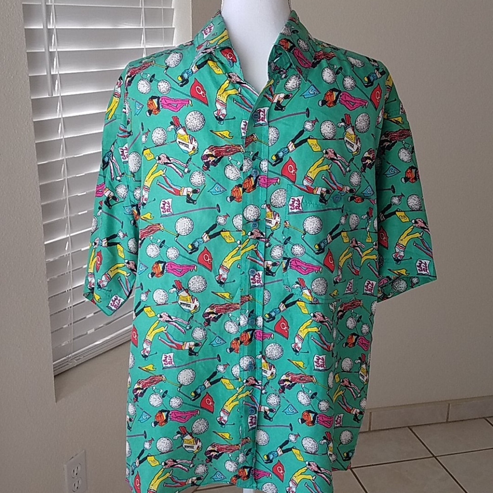 Vintage Colore Italia 100% Silk Button Down Shirt